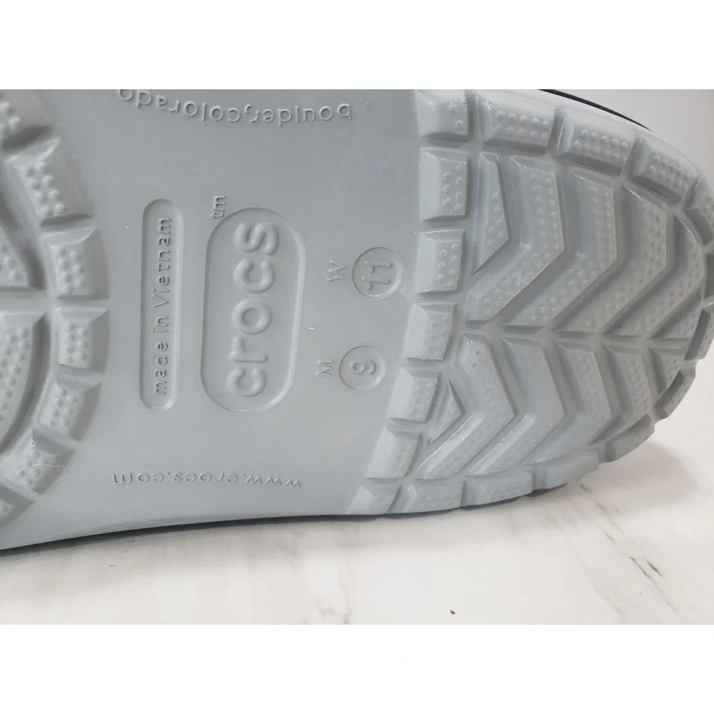 NEW MENS 9 CROCS Crocband Clog Gray Black Orange  11016-01U